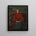 Portrait af kunstneren Kris Laache Torne - Oluf Wold-Torne — indrammet kunstværk på væggen