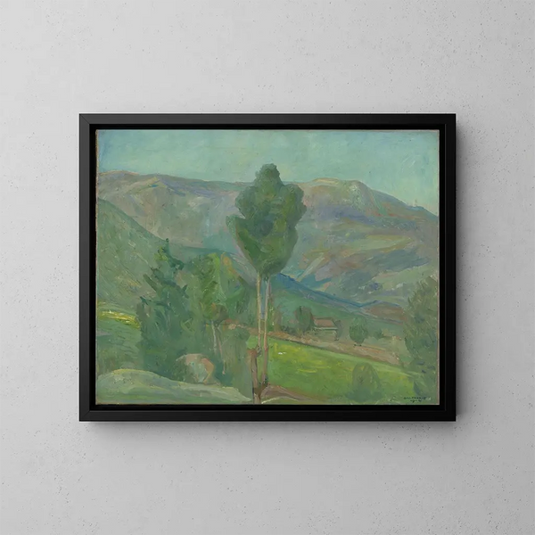 Vue de Seljord - Oluf Wold-Torne — indrammet kunstværk på væggen