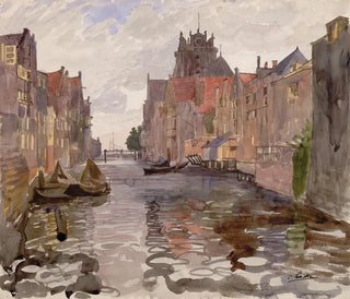 Canal à Dordrecht - Oskar Laske — visning af kunstværket