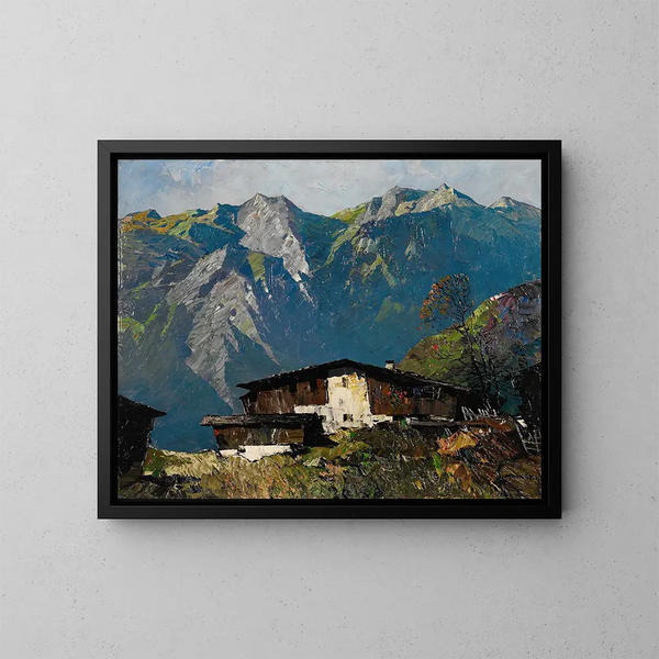 Ferme de montagne du Vinschgau - Oskar Mulley — indrammet kunstværk på væggen
