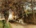 Eftermiddag i parken ved Villa Torlonia i Frascati - Oswald Achenbach — visning af kunstværket