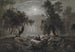Romantisk skovlandskab ved måneskin - Oswald Achenbach — visning af kunstværket