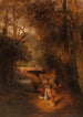haven og fontænen i Villa Torlonia i Frascati, Rom - Oswald Achenbach — visning af kunstværket