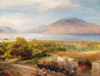 Osteria nær Napoli - Oswald Achenbach — visning af kunstværket
