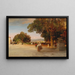 Scène au Crépuscule sur la Terrasse de la Villa Grazioli à Grottaferrata - Oswald Achenbach — indrammet kunstværk på væggen