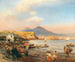 Solnedgang i Napolibugten - Oswald Achenbach — visning af kunstværket