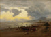 Solnedgang ved kysten - Oswald Achenbach — visning af kunstværket