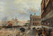 Venise, Udsigt over Piazzetta med Biblioteca Marciana, Santa Maria della Salute og Dogana - Oswald Achenbach — visning af kunstværket
