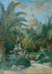 Vue de l'ambassade à Rome depuis le jardin avec le dôme à droite - Othmar Brioschi — visning af kunstværket