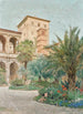 Vue de l'ambassade à Rome Jardin med udsigt over arkader - Othmar Brioschi — visning af kunstværket