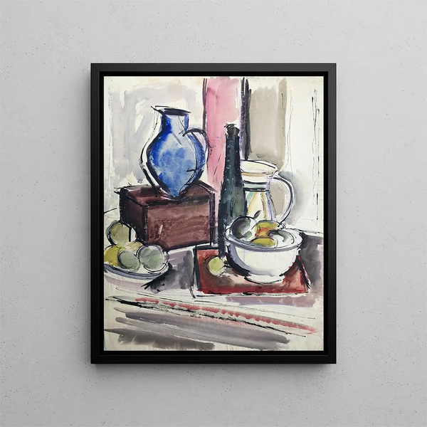 Otto Geigenberger - Stillleben mit Krug und Frchten auf dem Tisch.webp