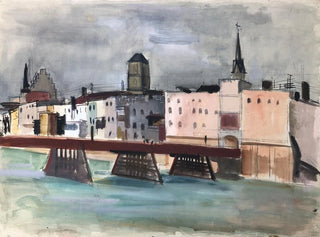 Otto Geigenberger - Wasserburg am Inn  Vom Wasser aus mit Innbrcke.webp