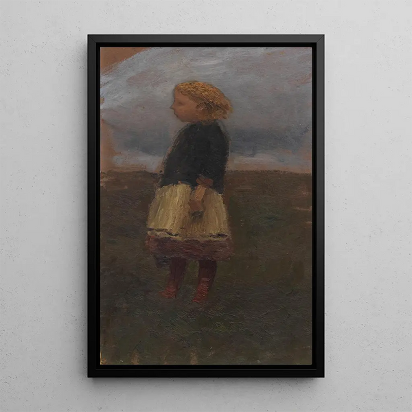 Fille dans la lande - Otto Modersohn — indrammet kunstværk på væggen