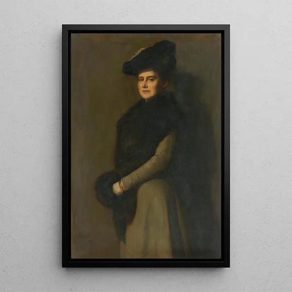 Portrait af H.K.H. storhertuginde arving Hilda af Baden - Otto Propheter — indrammet kunstværk på væggen