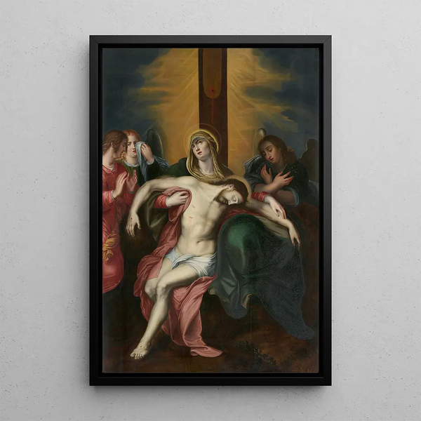 La Déploration du Christ med engle - Otto van Veen — indrammet kunstværk på væggen