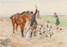 Cavalier med en flok hunde i en mark - Ottokar Walter — visning af kunstværket
