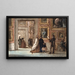 Indendørs maleri med besøgende på Palazzo Pitti i Firenze - P. C. Skovgaard — indrammet kunstværk på væggen