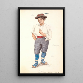 P C Skovgaard - Italiensk mand med snresko og hat med fjer.webp