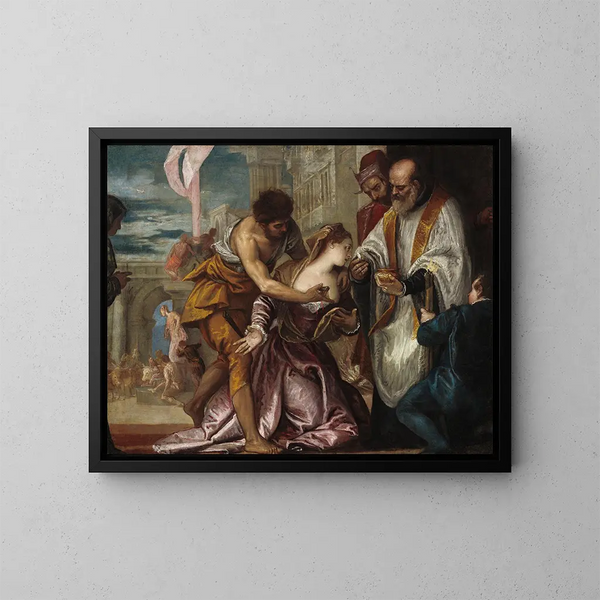 "Le martyre et la dernière communion de sainte Lucie" - Paolo Véronèse — indrammet kunstværk på væggen