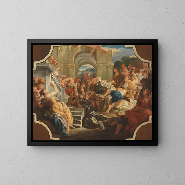 La Chute du Temple - Paolo de Matteis — indrammet kunstværk på væggen