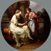 Papirius Praetextatus opfordret af sin mor til at afsløre hemmelighederne ved de romerske senats drøftelser - Angelica Kauffmann — vist i et interiør
