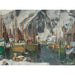 Reproduktion af maleriet Blandt fiskerbådene i Svolvær, studie af Lofoten - Anna Boberg