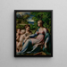 Jomfru med barnet og helgener af Parmigianino — indrammet kunsttryk på en væg