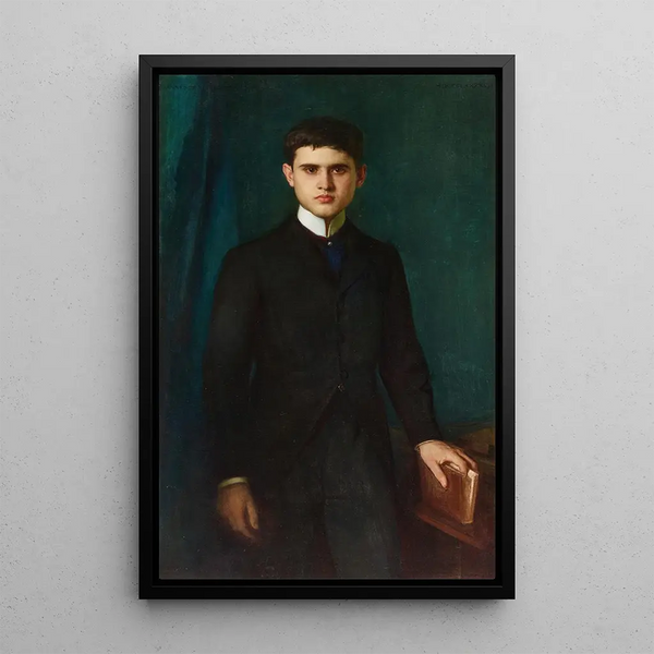 Portrait af Joannes de Stuers i 20-års alderen - Pascal-Adolphe-Jean Dagnan-Bouveret — indrammet kunstværk på væggen