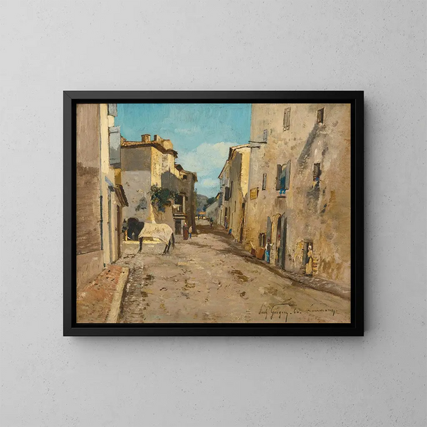 Rue Lourmarin, Vaucluse - Paul-Camille Guigou — indrammet kunstværk på væggen