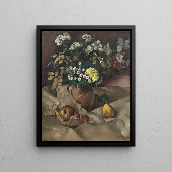 PaulElie Gernez - Still life with flowers pears and apples.webp