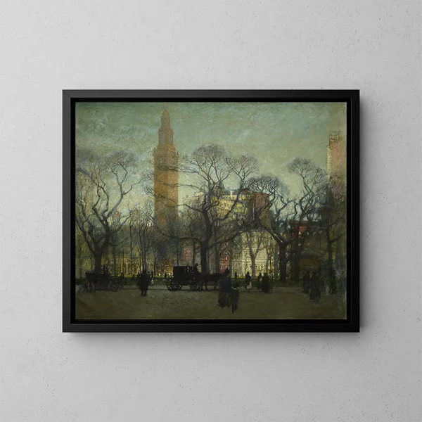 L'après-midi à Madison Square - Paul Cornoyer — indrammet kunstværk på væggen