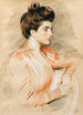 Portrait af profil af Elisabeth Van Biema - Paul César Helleu — visning af kunstværket
