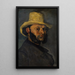 Gustave Boyer født i 1840 med en stråhat - Paul Cézanne — indrammet kunstværk på væggen