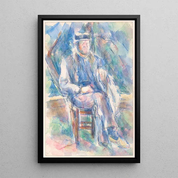 Mand med stråhat - Paul Cézanne — indrammet kunstværk på væggen