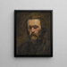 Portrait af en mand - Paul Cézanne — indrammet kunstværk på væggen