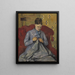 Portrait af kunstnerens kvinde - Paul Cézanne — indrammet kunstværk på væggen