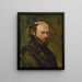Selvportræt - Paul Cézanne — indrammet kunstværk på væggen