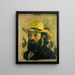 Selvportræt med stråhat - Paul Cézanne — indrammet kunstværk på væggen