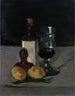 naturtro med flaske i glas og citroner - Paul Cézanne — visning af kunstværket