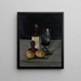 naturtro med flaske i glas og citroner - Paul Cézanne — indrammet kunstværk på væggen