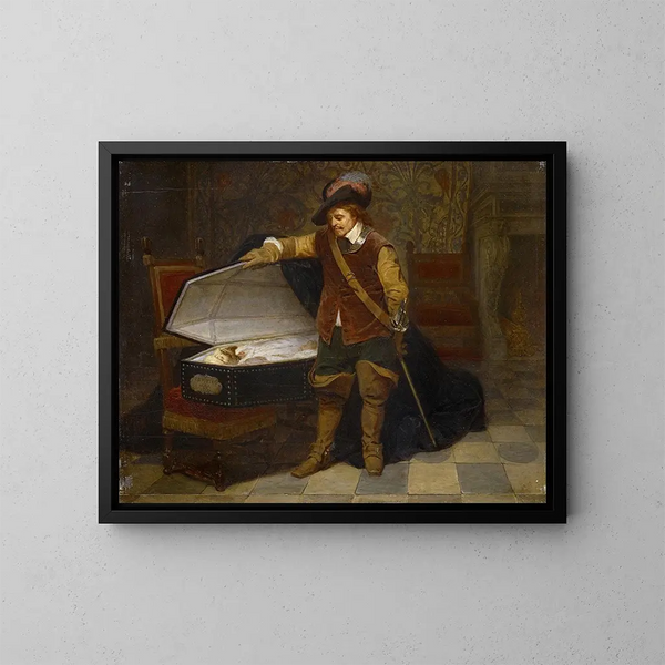 Cromwell og Charles I - Paul Delaroche — indrammet kunstværk på væggen