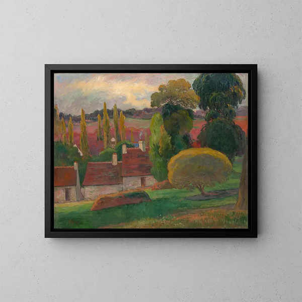 En gård i Bretagne - Paul Gauguin — indrammet kunstværk på væggen