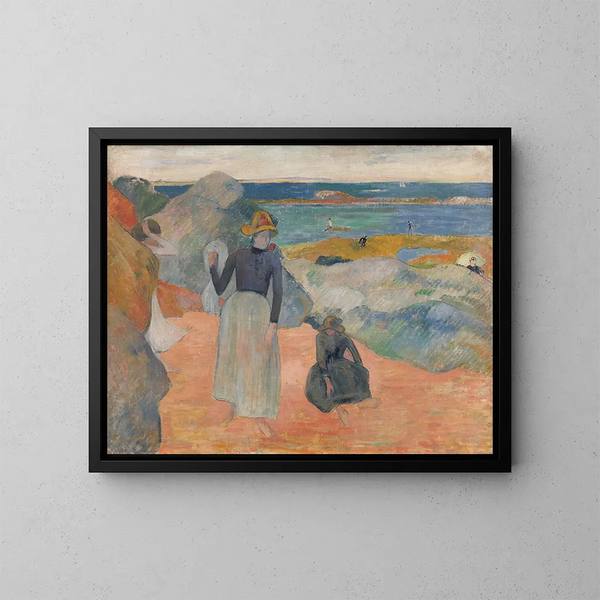Strandscene - Paul Gauguin — indrammet kunstværk på væggen