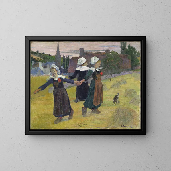 Filles bretonnes dansant à Pont-Aven - Paul Gauguin — indrammet kunstværk på væggen