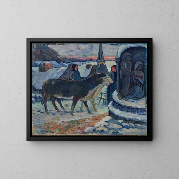 Juleaften, velsignelsen af oksene - Paul Gauguin — indrammet kunstværk på væggen