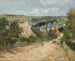 Entréen til landsbyen Osny - Paul Gauguin — visning af kunstværket