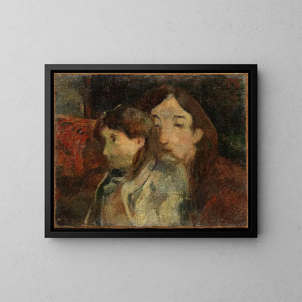 Figurer i et interiør - Paul Gauguin — indrammet kunstværk på væggen
