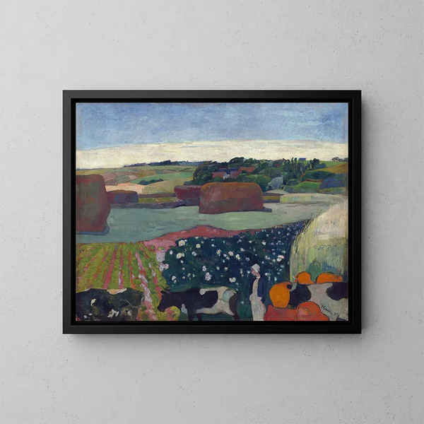 høstakker i Bretagne - Paul Gauguin — indrammet kunstværk på væggen