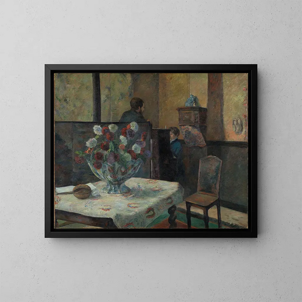 Indendørs maleri - Paul Gauguin — indrammet kunstværk på væggen