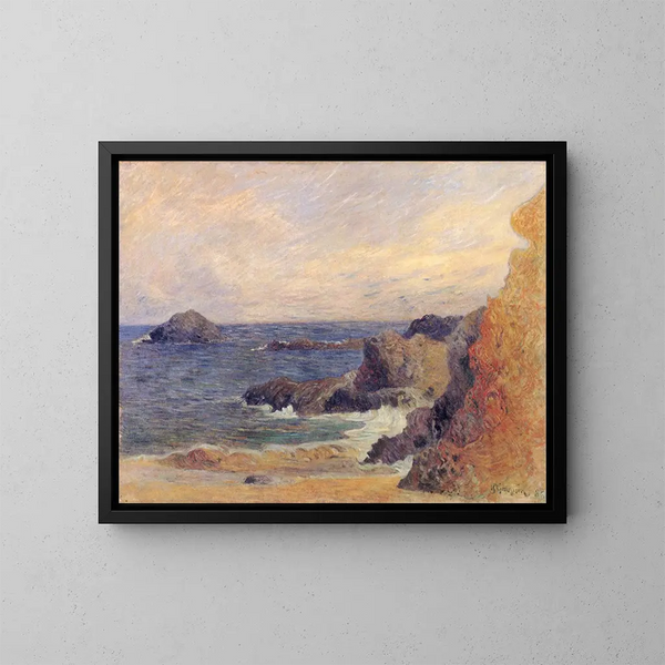 La Côte rocheuse eller Klipper ved havet - Paul Gauguin — indrammet kunstværk på væggen